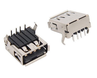 【嘉利 usb2.0 4pin AF母座 10.0 四角有卷边90度USB连接器插座】价格,厂家,图片,连接器,深圳市嘉利亚洲实业-